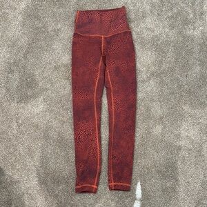 Lululemon Athletica Red and Blue Patterned Leggings